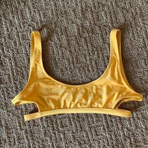 Mustard yellow cutout bikini top